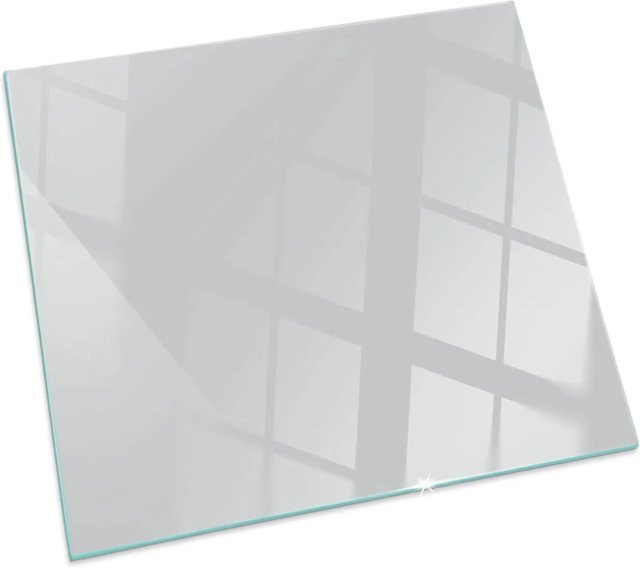 Tulup Glasplatte für Kaminöfen in Grau, quadratische Bodenplatte aus Glas, B/T: 50 x 50 cm - Bild 1
