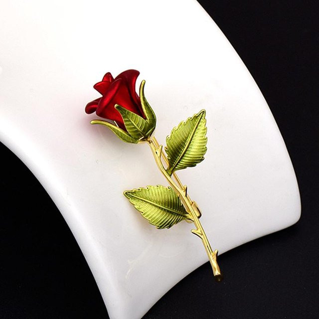 YIRAN Jewelry Brosche, Rose Blume, Vintage, Damen, brown - Bild 1