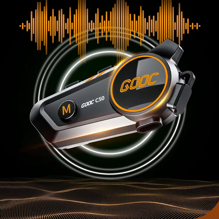 C50 Motorrad-Bluetooth-Helm-Headset V5.3 mit IPX6 Wasserdichtigkeit und Multi-Point-Verbindung für 2 Telefone in Schwarz - Bild 5