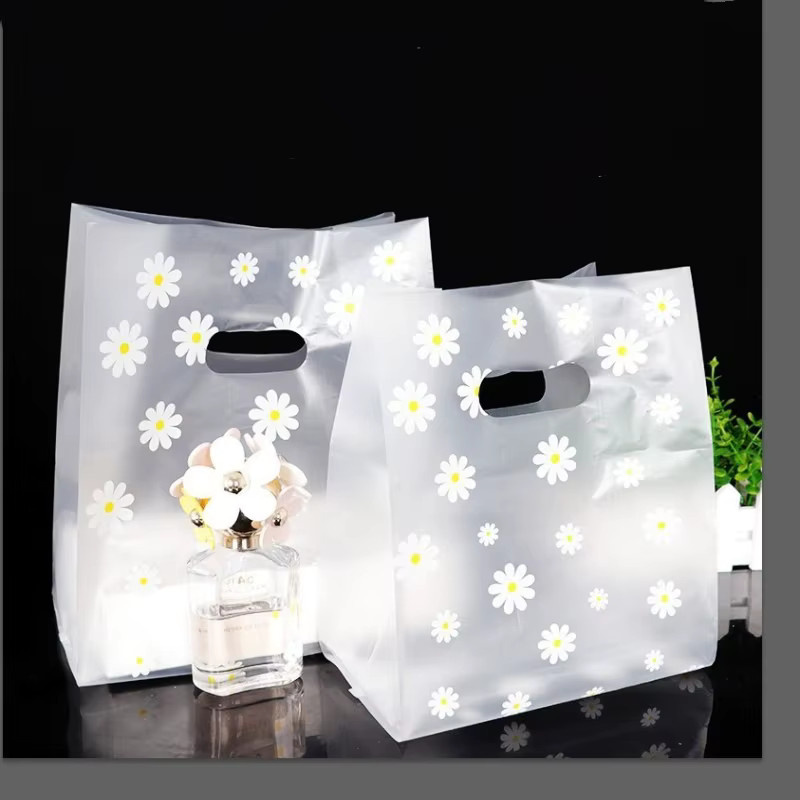 50 Stück transparente Geschenktüten mit Gänseblümchen-Design aus Kunststoff für Hochzeiten, Weihnachten und Feiern - Bild 4