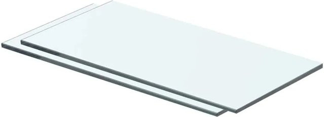 vidaXL Regalböden aus Hartglas, 2 Stück, Transparent, B: 40 cm, T: 15 cm, H: 1,5 cm - Bild 1