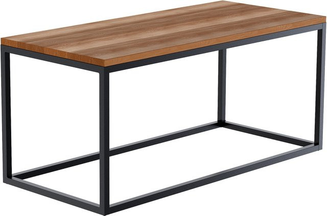 CLP Couchtisch Manteo aus Eichenholz in Braun mit Metallgestell im modernen Design - Bild 1
