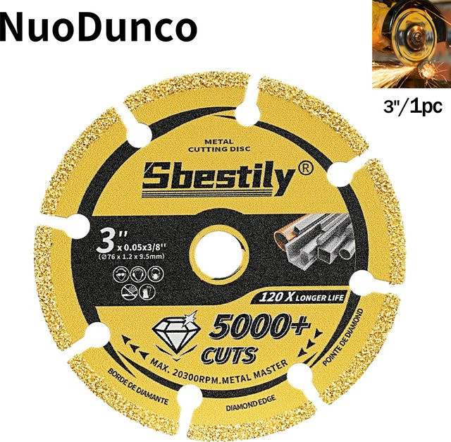 NuoDunco Mini-Diamant-Trennscheibe 3 Zoll gelötet zum Schneiden von Metall und Holz für Winkelschleifer - Bild 1