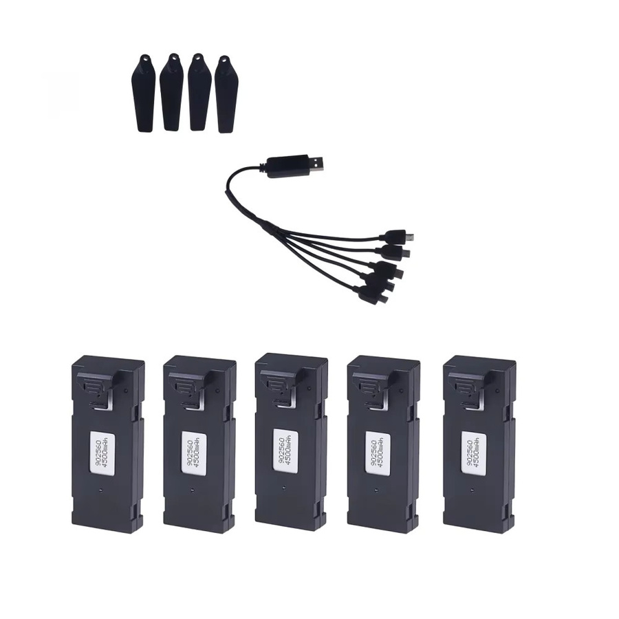 GAOLAG Wiederaufladbarer Li-Ion Akku 3,7 V 4500 mAh in Schwarz für RC Drone E88 E88PRO E525 E99 P1 P3 P10 A13 Quadcopter - Bild 3