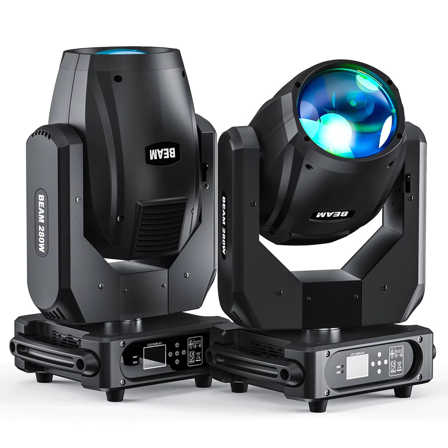 U'King 280W 10R Beam Moving Head Bühnenlicht mit DMX512, 14 Farben, 14 Gobos, 2 Prismen und Regenbogeneffekt in Schwarz - Bild 7