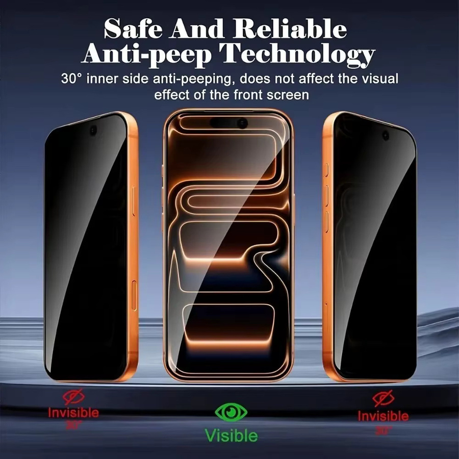 ZMZE 2er-Pack Anti-Spionage Panzerglas für iPhone 17 16 15 14 13 12 11 Pro Max Plus Mattierter Displayschutz - Bild 2