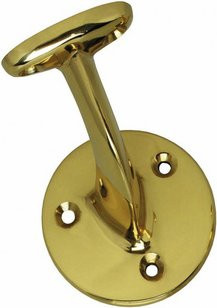 Intersteel Handlaufträger aus Messing mit runder Auflage in Braun und Gold, wandmontiert - Bild 1