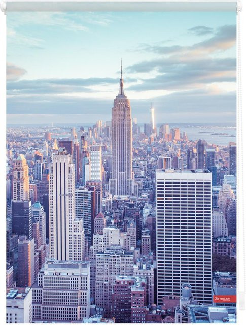Lichtblick Rollo Klemmfix New York Blau blickdicht B: 100 cm, H: 150 cm - Bild 1