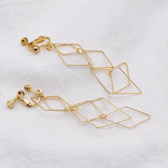 Wucifang Jewelry Ohrringe, Clip Auf Ohrringe, Messing, beige, Damen - Bild 1