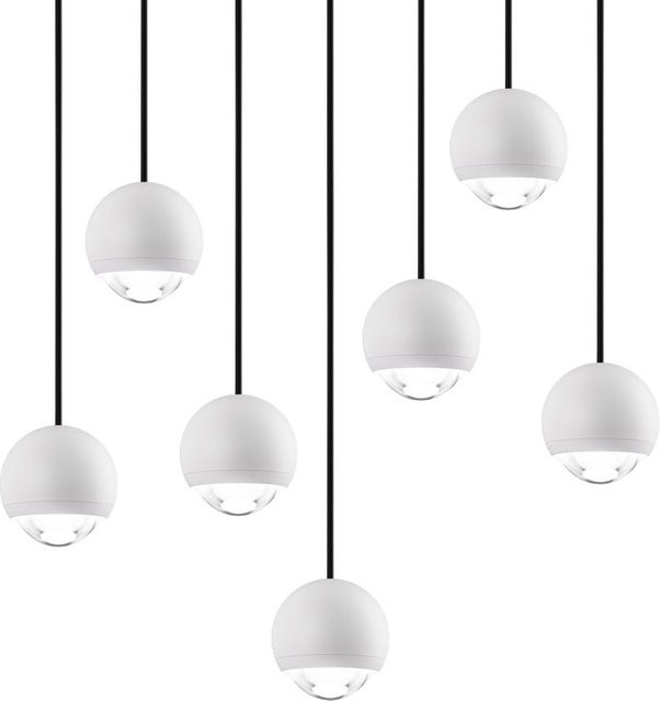 DLS Lighting Cleo LP 7 Runde LED-Pendelleuchte in Weiß und Messing mit warmweißem Licht (2700K) - Bild 1