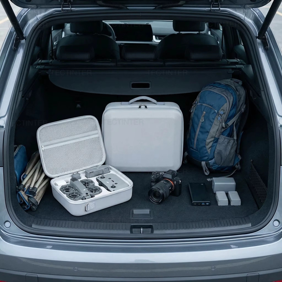 TECTINTER Tragetasche für DJI Neo 2 Fernbedienung RC N3, stoßfeste Aufbewahrungstasche und Schultertasche, Grau - Bild 3