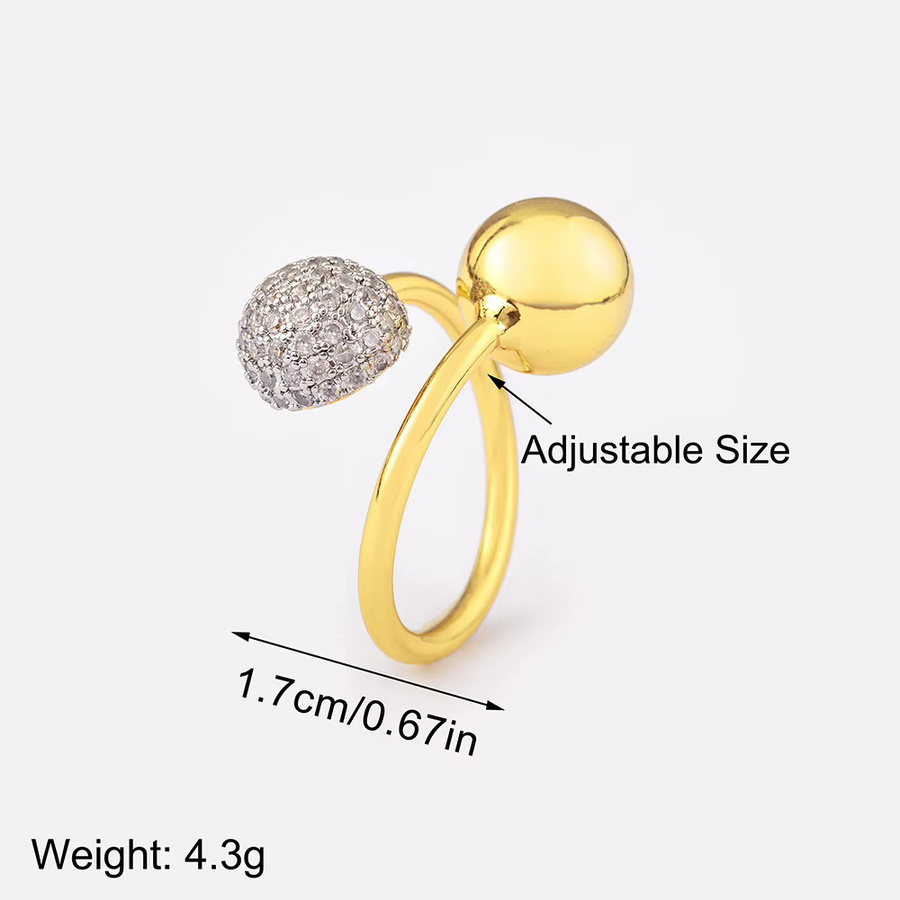 Nidin Ringe, Zirkonia, Gold, Unisex - Bild 2