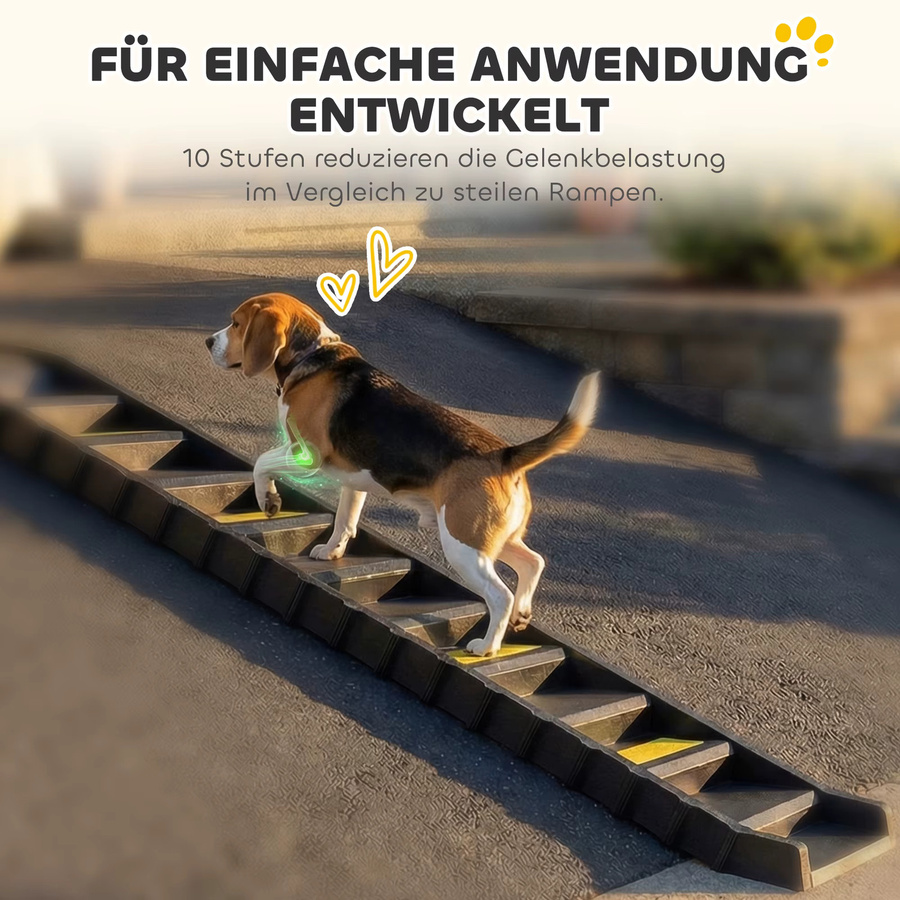 PawHut Hunderampe klappbar und rutschfest in Schwarz, Breite: 154 cm, Tiefe: 40 cm - Bild 4