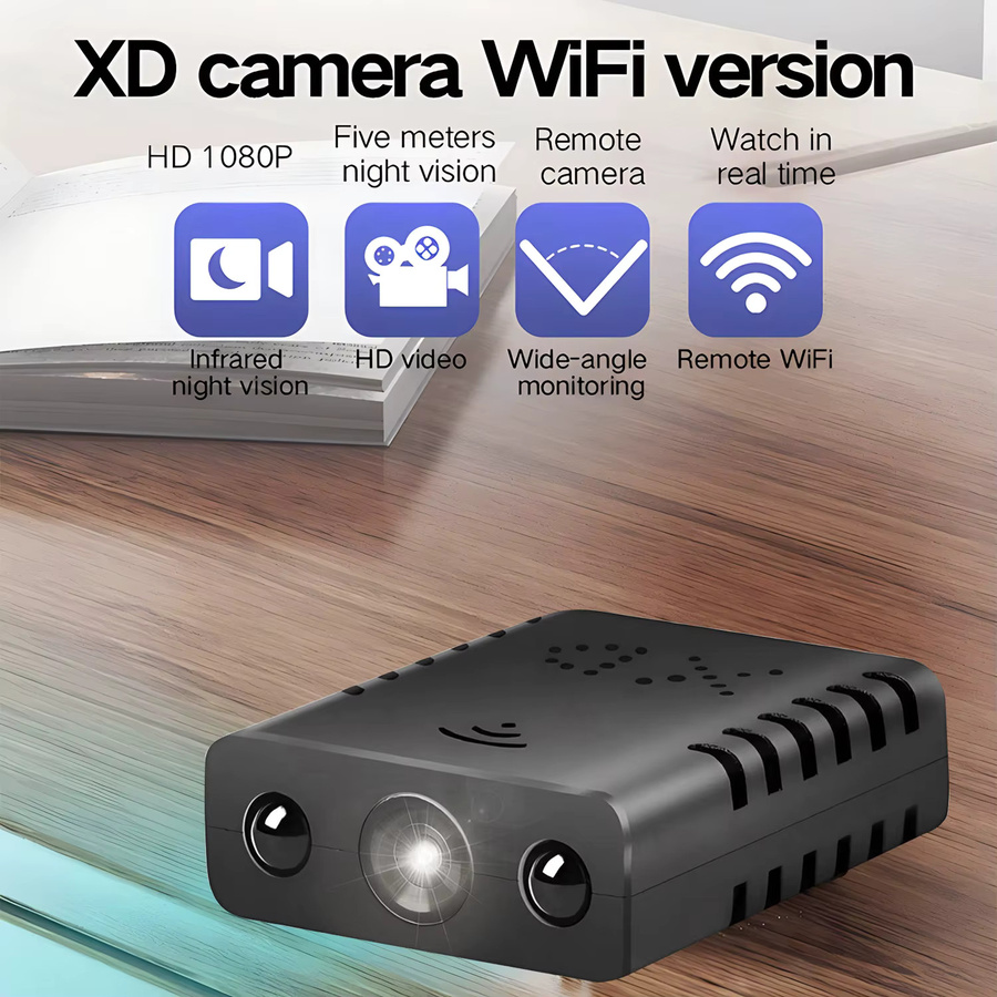 BESY Mini Drahtlose Wifi Kamera XD Smart Home Video Recorder mit 720P Auflösung und Nachtsicht in Schwarz - Bild 2