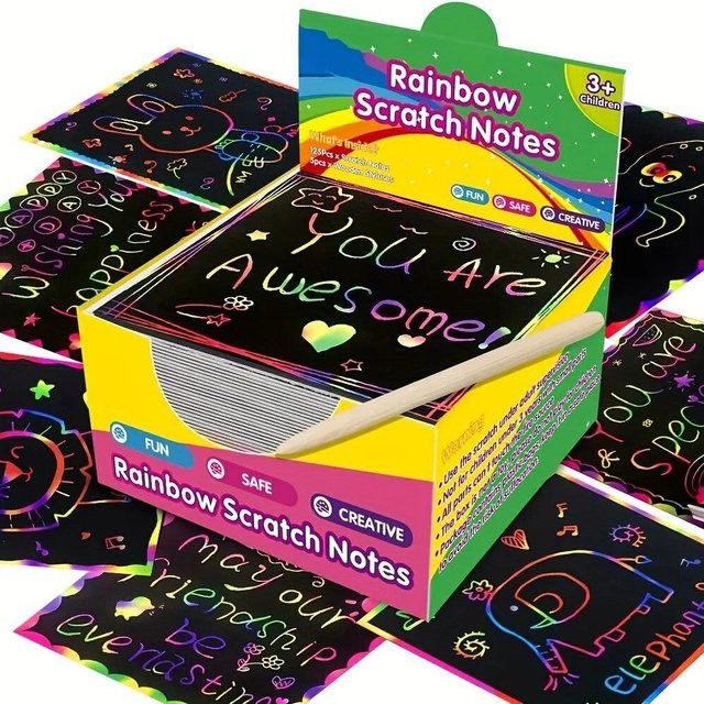Yiran toy Scratch Art Karten Set, 100-teiliges Set, ab 14 Jahren - Bild 1