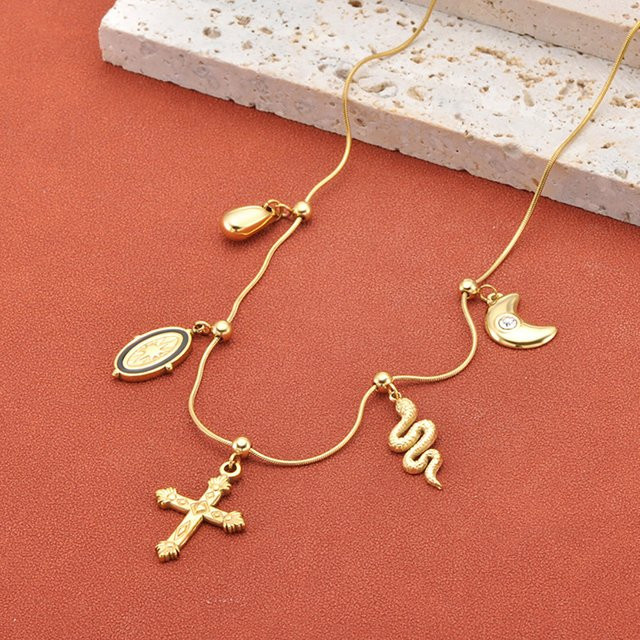 Lokaer Halskette Edelstahl, Gold, Perle, Damen - Bild 1