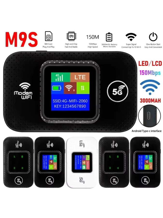 Mobiler 4G 5G WiFi 6 Hotspot-Router in Schwarz mit SIM-Kartenslot für bis zu 10 Benutzer - Bild 6
