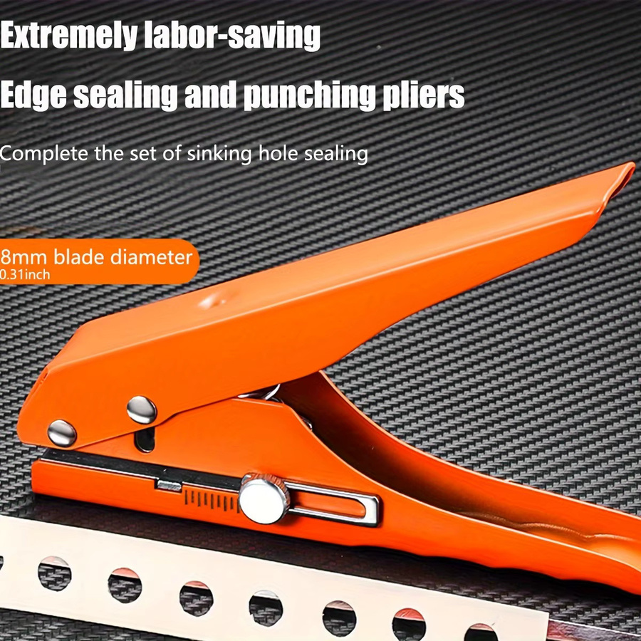 Robuster Einzellocher aus Metall in Orange, 5/16 Zoll - 8 mm Papierstanzer für den mobilen Einsatz - Bild 2