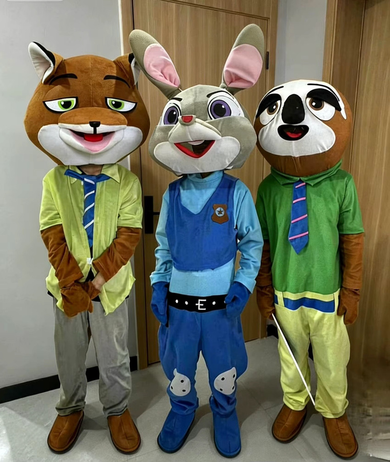 Disney Zootopia Judy Nick Maskottchen-Kostüm, Zeichentrickfigur - Bild 1
