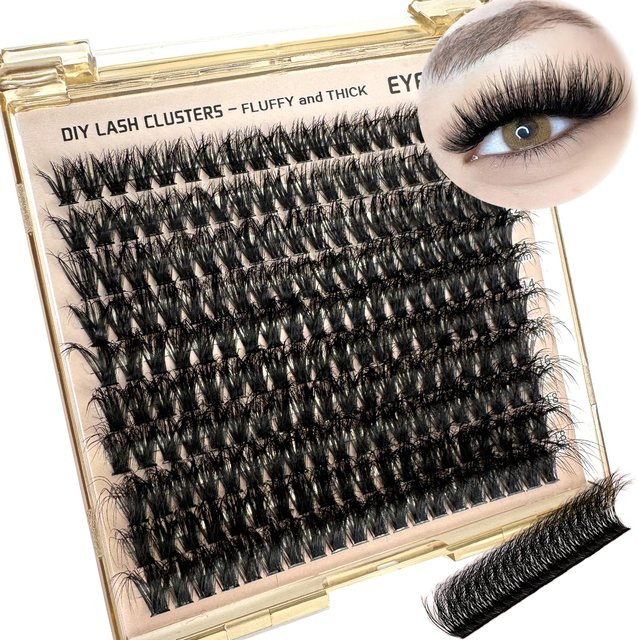 200 Stück Wimperncluster, 8D Nerz, Black, 10–18 mm, Unisex - Bild 1