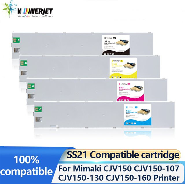 Winnerjet SS21 Kompatible Tintenpatrone mit Eco-Solvent-Tinte und Chip für Mimaki CJV150 CJV150-107 CJV150-130 in Schwarz - Bild 1