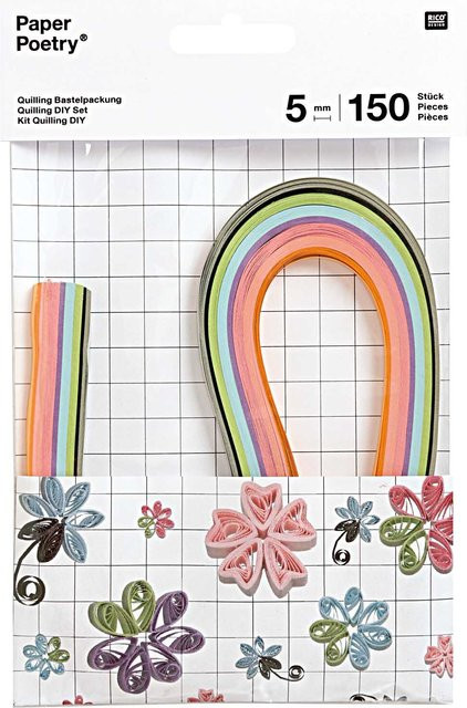 Rico Design Paper Poetry Quilling Bastelset Blumen 150-teiliges Set - Bild 1