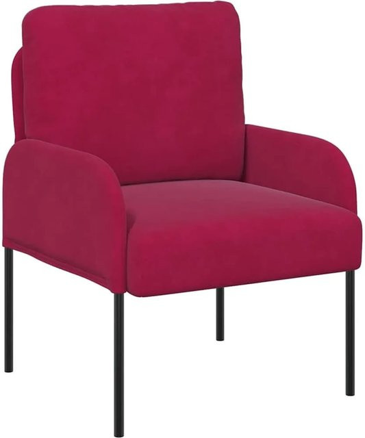 vidaXL Modernes Sofa mit Kissen in Weinrot aus Sperrholz mit Armlehnen B/T/H: 110 x 80 x 56 cm - Bild 1
