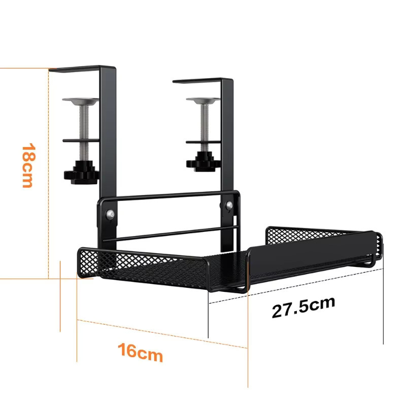 Kabelmanagement-Rack aus Metall in Schwarz zur Aufbewahrung unter dem Schreibtisch ohne Bohren - Bild 2