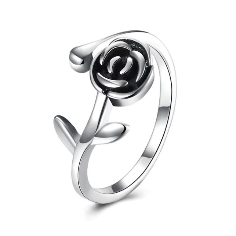 Ring 925 Silber, Rose Blume, Damen - Bild 5