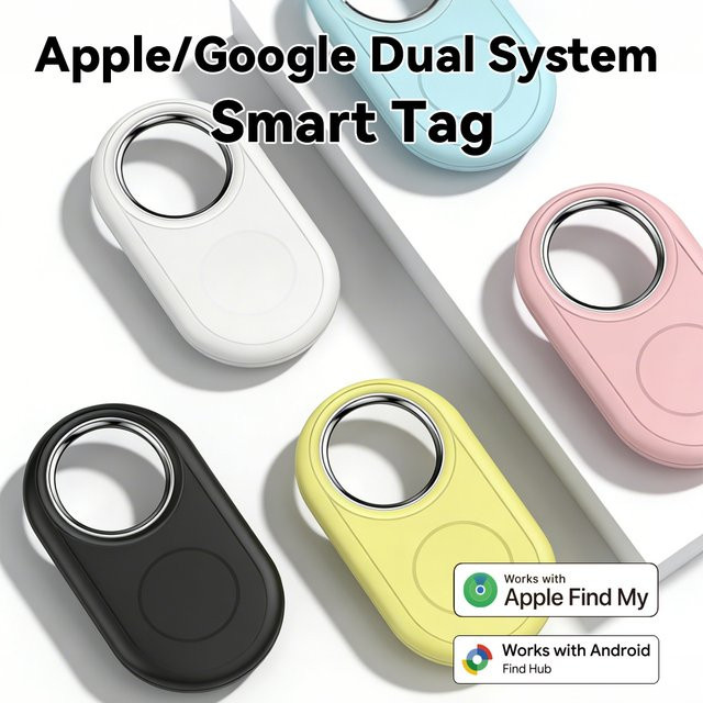 Wesense Universeller Smart Tag in Schwarz für Apple Find My und Google Find My Device App als globaler GPS-Positionstracker für Schlüssel, Geldbörse und Gepäck - Bild 1
