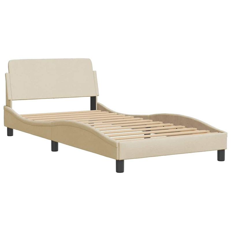 Vidaxl Polsterbett in Beige, Modernes Stoffbett ohne Matratze, B/T: 100 x 200 cm - Bild 2