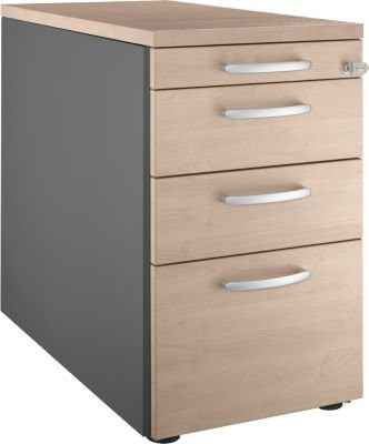 Schäfer Shop Genius Standcontainer 1336 mit Rundgriff in Anthrazit und Eiche-Dekor, B: 43,5 cm, H: 71,7 cm, T: 4,0 cm - Bild 1