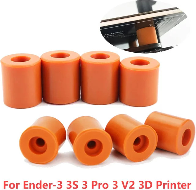 APWIKOGER Silikon Solid Spacer Plattform Leveler in Orange für Ender-3, Ender-3s, Ender-3 Pro, Ender-3 V2, CR-10 und CR-10 V2 3D-Drucker - Bild 1
