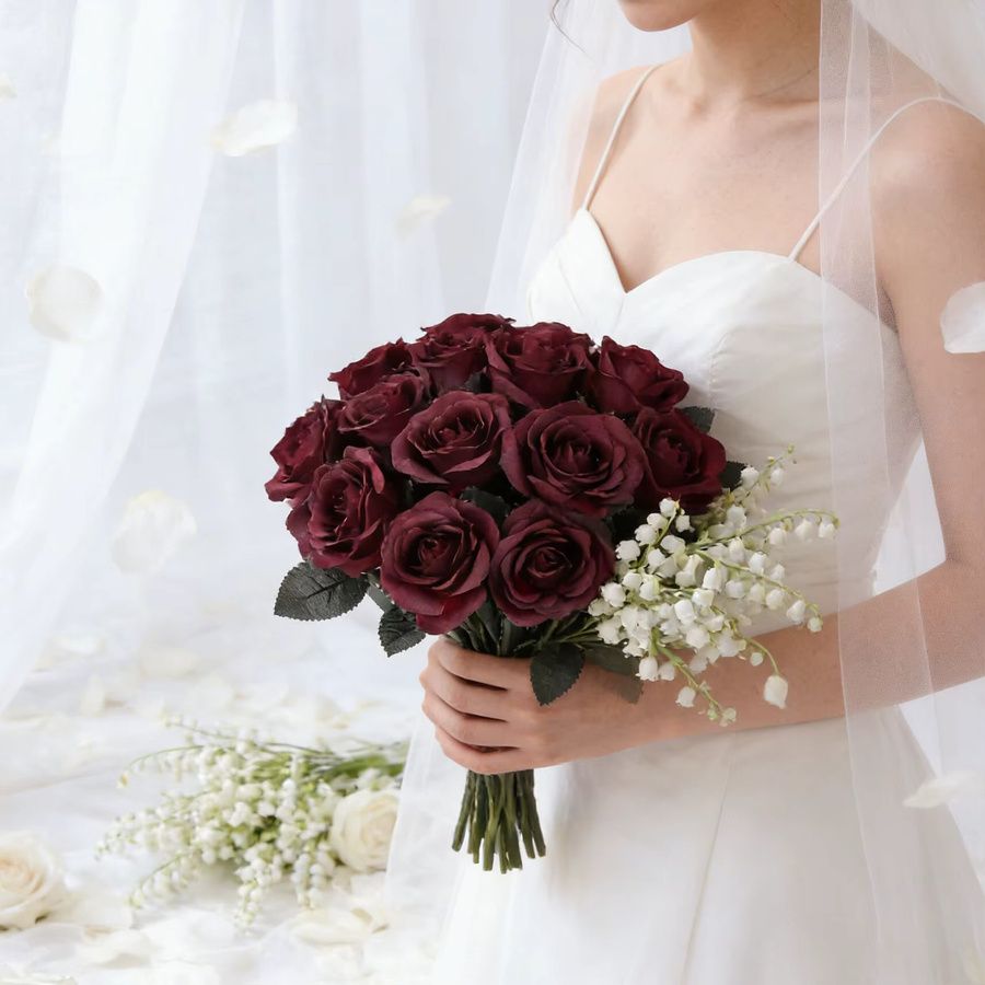 5 bis 10 Stück Künstliche Seidenrosen in Rot für Dekorationen wie Hochzeiten, Valentinstag oder DIY-Kränze - Bild 3
