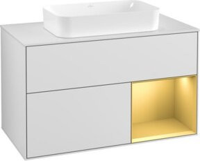 Villeroy & Boch Waschtischunterschrank Finion mit Abdeckplatte, Weiß lackiert, B: 100 cm, T: 50,1 cm - Bild 1