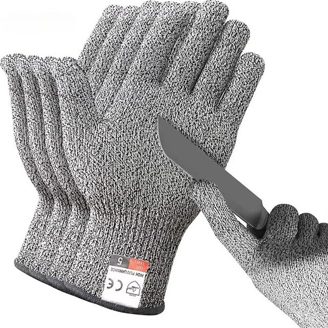 Schnittfeste Handschuhe für Metzger aus silbernem Edelstahldraht-Metallgeflecht mit Schutzstufe 5, stichfest und schnittfest - Bild 1