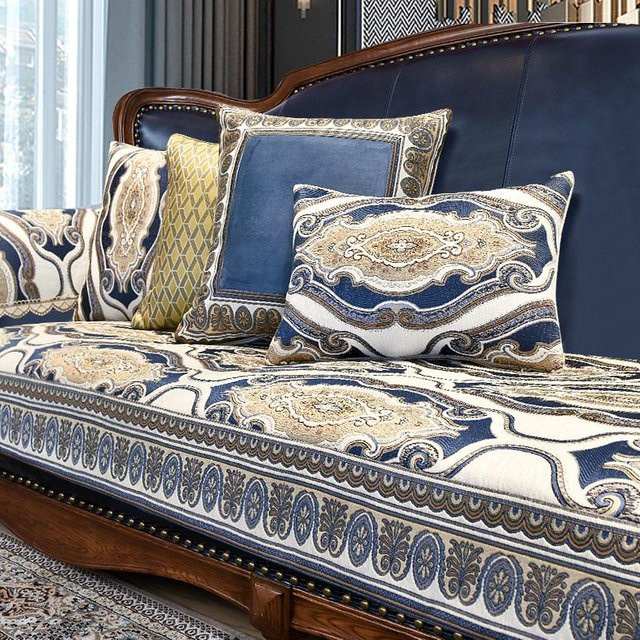 BC-Warm Home Rutschfester Sofabezug aus Chenille in Blau, Breite: 70 cm, Länge: 180 cm - Bild 1