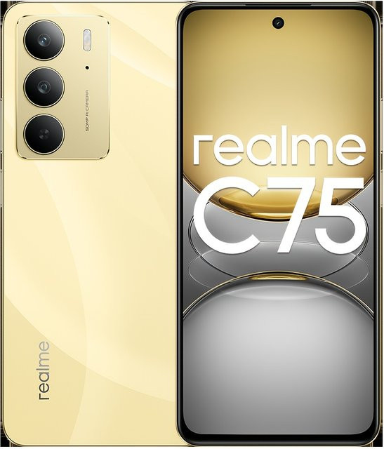 Realme C75 5G Smartphone in Gold mit Dimensity 6300, IP69 Wasserdichtigkeit, 5828mAh Akku, 45W Schnellladung, 120Hz Display und 50MP KI-Kamera - Bild 1