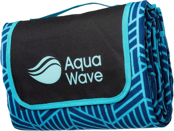 Aquawave Aladeen Stranddecke aus Polyester in Blau mit Grafikdesign, B/B/H: 170 x 140 x 1 cm