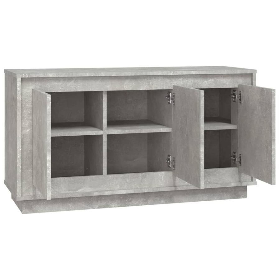 vidaXL Sideboard in Betongrau aus Holzwerkstoff mit Schranktüren und Regalböden, B/T/H: 102 x 35 x 55 cm - Bild 2