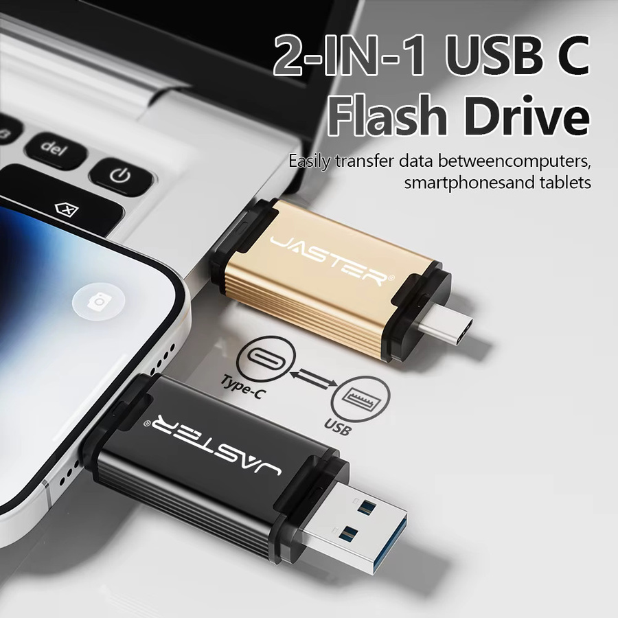 JASTER 2-in-1 USB-C USB 3.0 Flash-Laufwerk in Rot - Bild 4