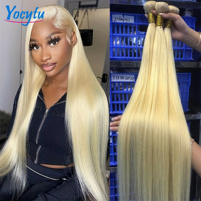 YOCYTU Echthaar-Bündel, honigblonde Rohhaarbündel, Unisex - Bild 1