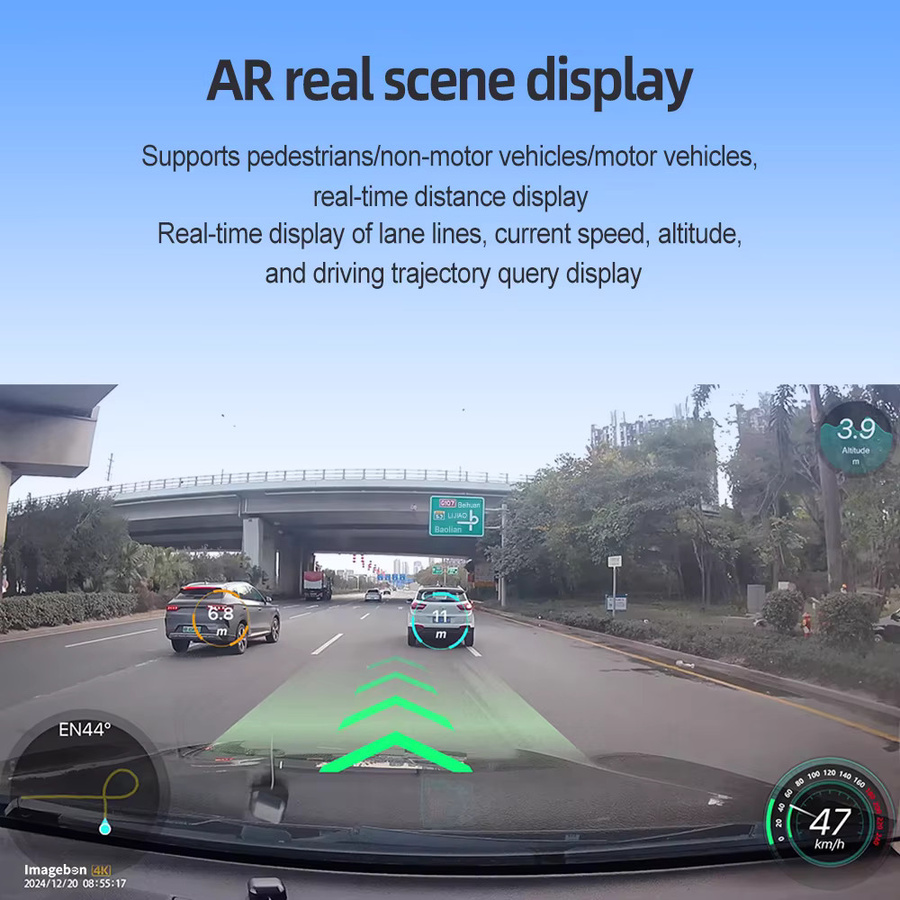 Imagebon Q7 4K Dashcam mit Dual Lens, WiFi, ADAS und Nachtsicht, Schwarz - Bild 2