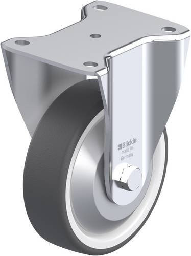 Blickle BH-POTH 150G-FA Bockrolle aus Stahl und Kunststoff, Durchmesser: 150 mm, Tragfähigkeit: 500 kg, galvanisiert, grau/weiß - Bild 1