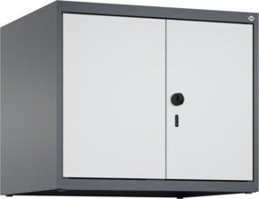 C+P Aufsatzschrank Classic PLUS mit 2 Abteilen, B/H/T: 50 x 60 x 50 cm, Anthrazitgrau und Lichtgrau, Stahl mit Sicherheits-Drehriegel - Bild 1
