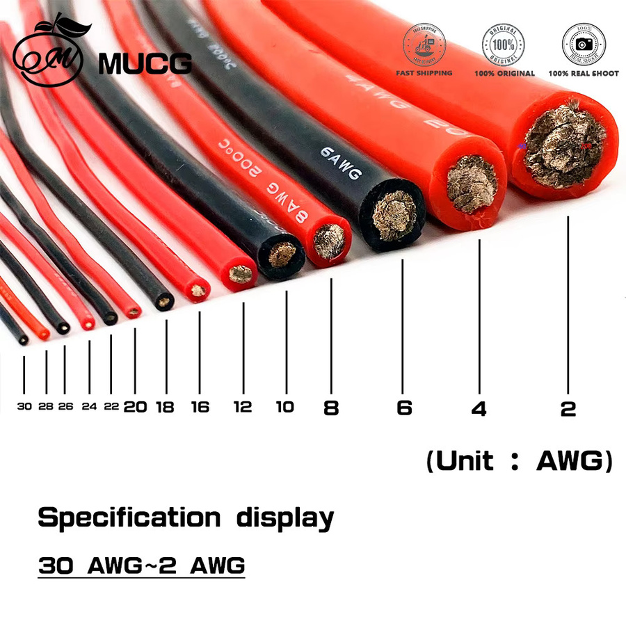 Hochleistungs-Silikonkabel Set in Schwarz und Rot, 50m Rolle, Elektrische Silikonleitung für UPS DC AC, verschiedene Querschnitte verfügbar - Bild 2