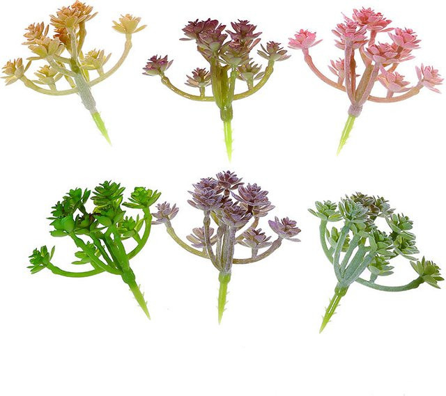 Wusmart Künstliche Sukkulenten Pflanzen in Lila für DIY Blumenarrangements und Desktop-Dekoration - Bild 1