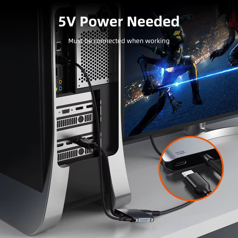 CABLETIME DisplayPort-zu-Dual-HDMI-Adapter mit 8K MST und 4K bei 60 Hz für Dual-Display-Anwendungen an Mac und Laptop - Bild 4
