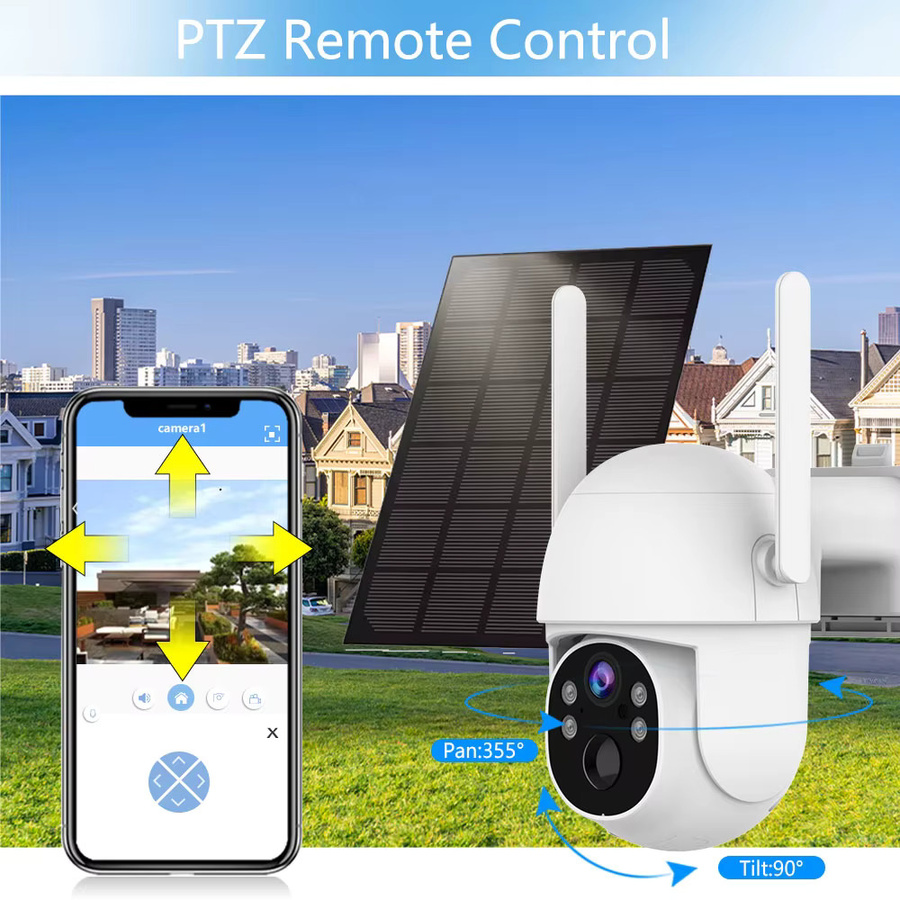 Tuya SmartLife Solar PTZ Überwachungskamera mit 5MP Auflösung, 4G Mobilfunk, PIR-Erkennung und IP66 Wasserdichtigkeit in Weiß - Bild 3