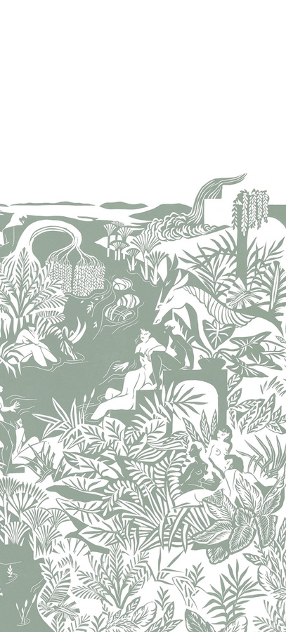 Isidore Leroy Mural Eternelles Wandtapete Natur Design in Grün B: 330 cm, H: 250 cm - Bild 1